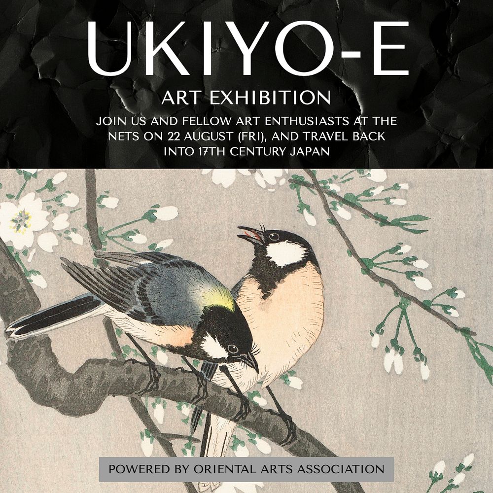 Ukiyoe art exhibition Instagram post template