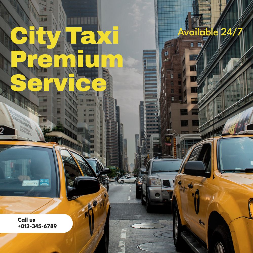 Taxi service Instagram post template