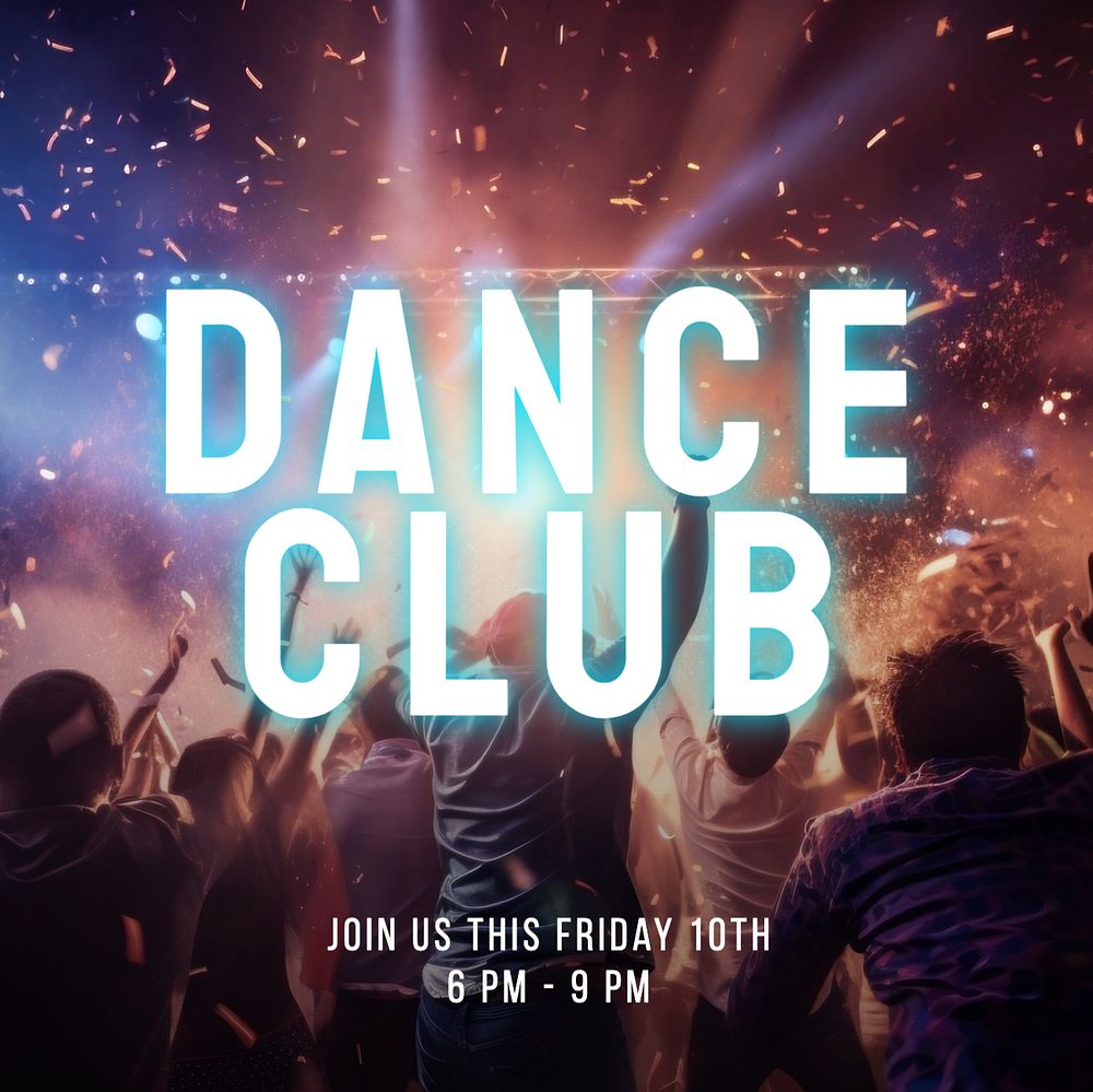 Dance club Instagram post template