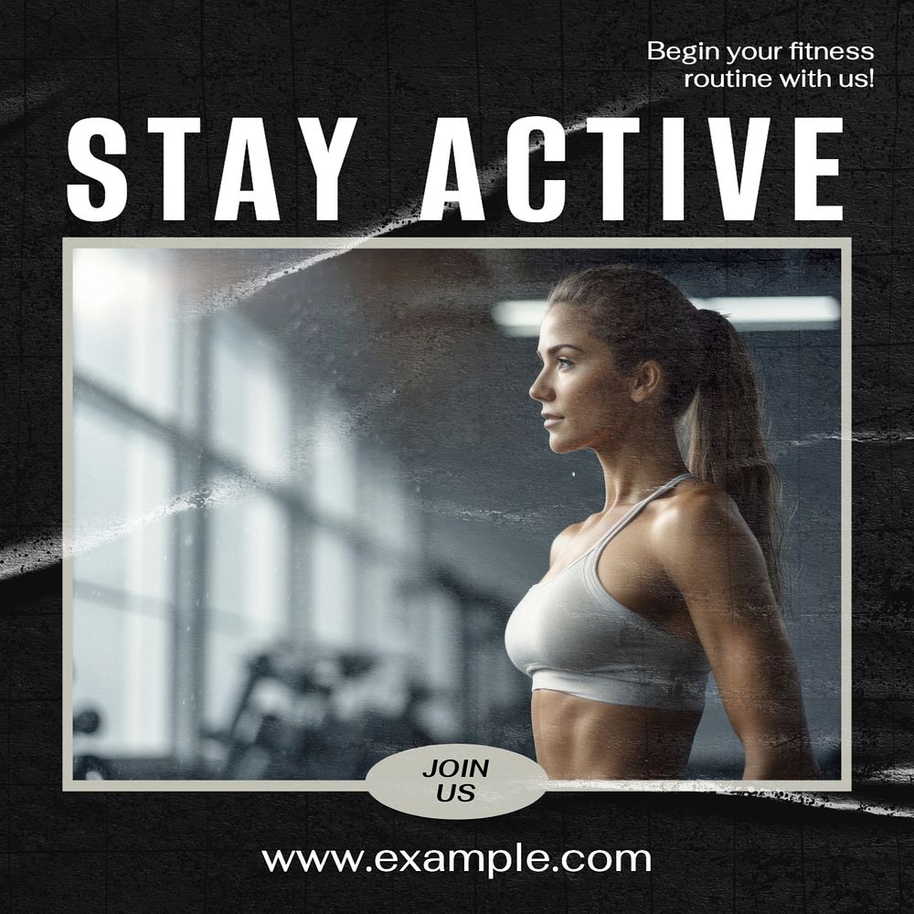 Stay active Instagram post template