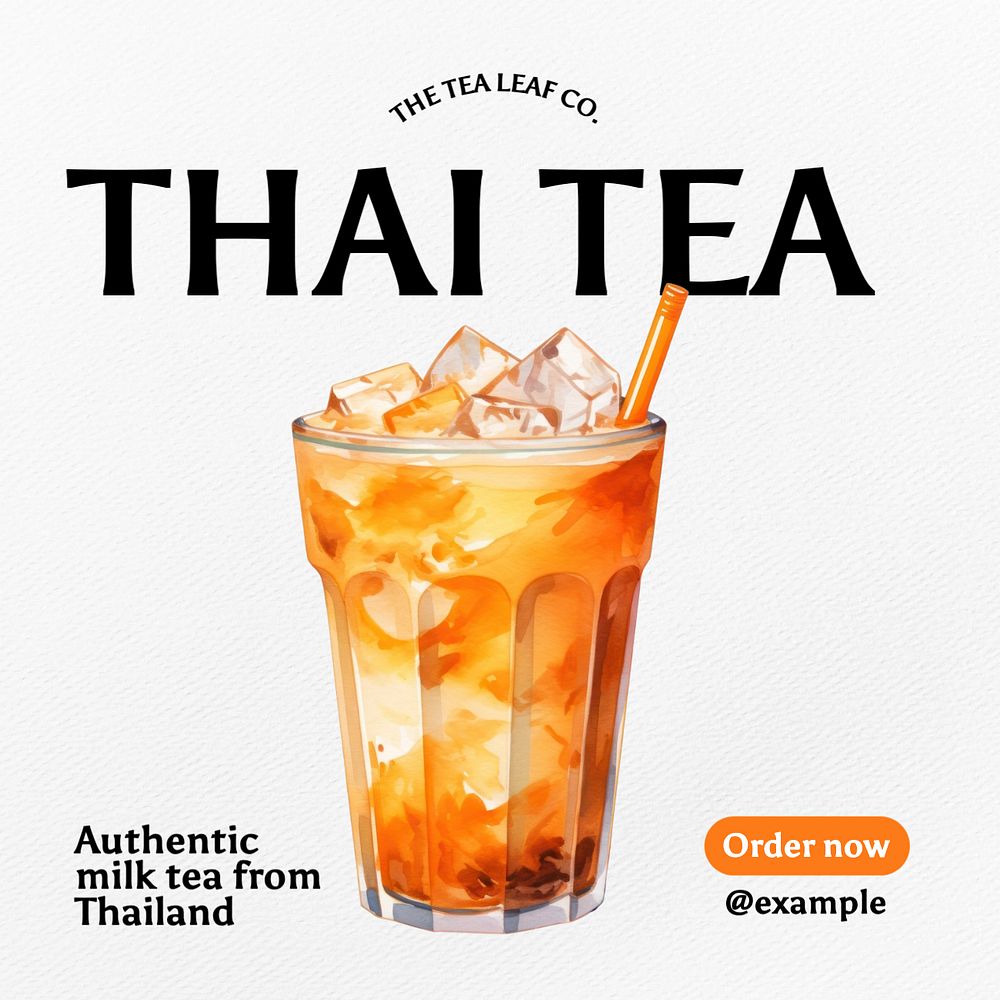 Thai tea Instagram post template