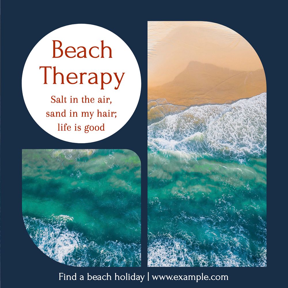 Beach therapy Instagram post template