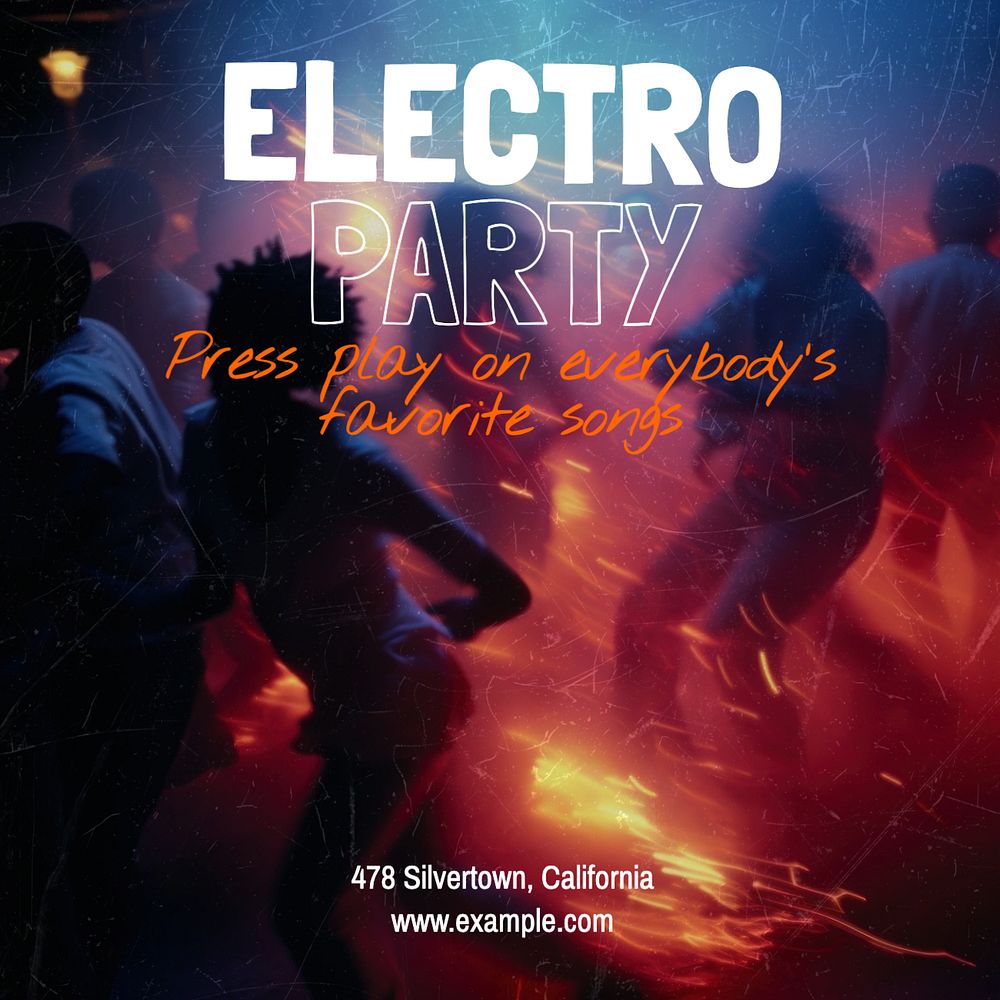 Electro party Instagram post template