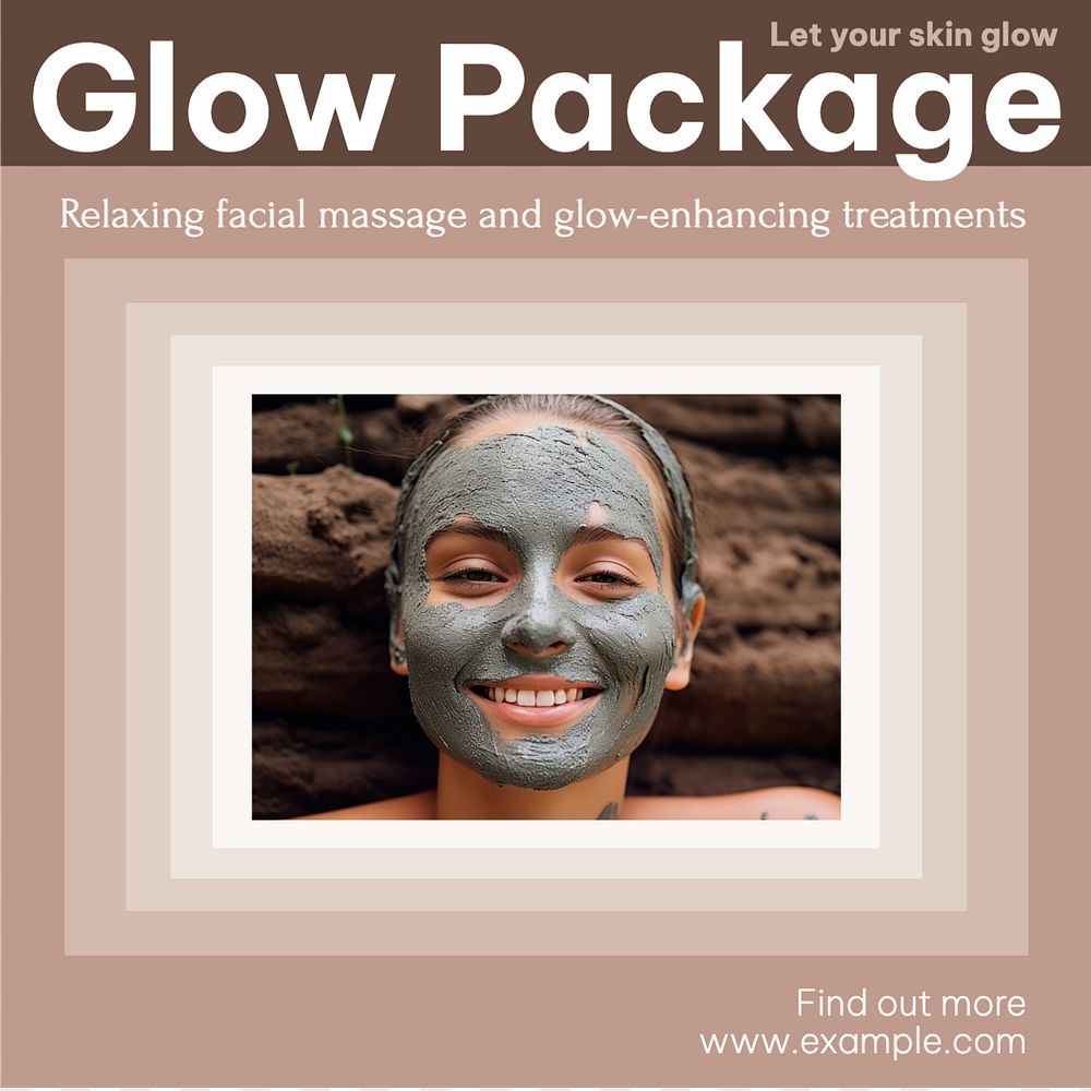 Facial treatment package Instagram post template