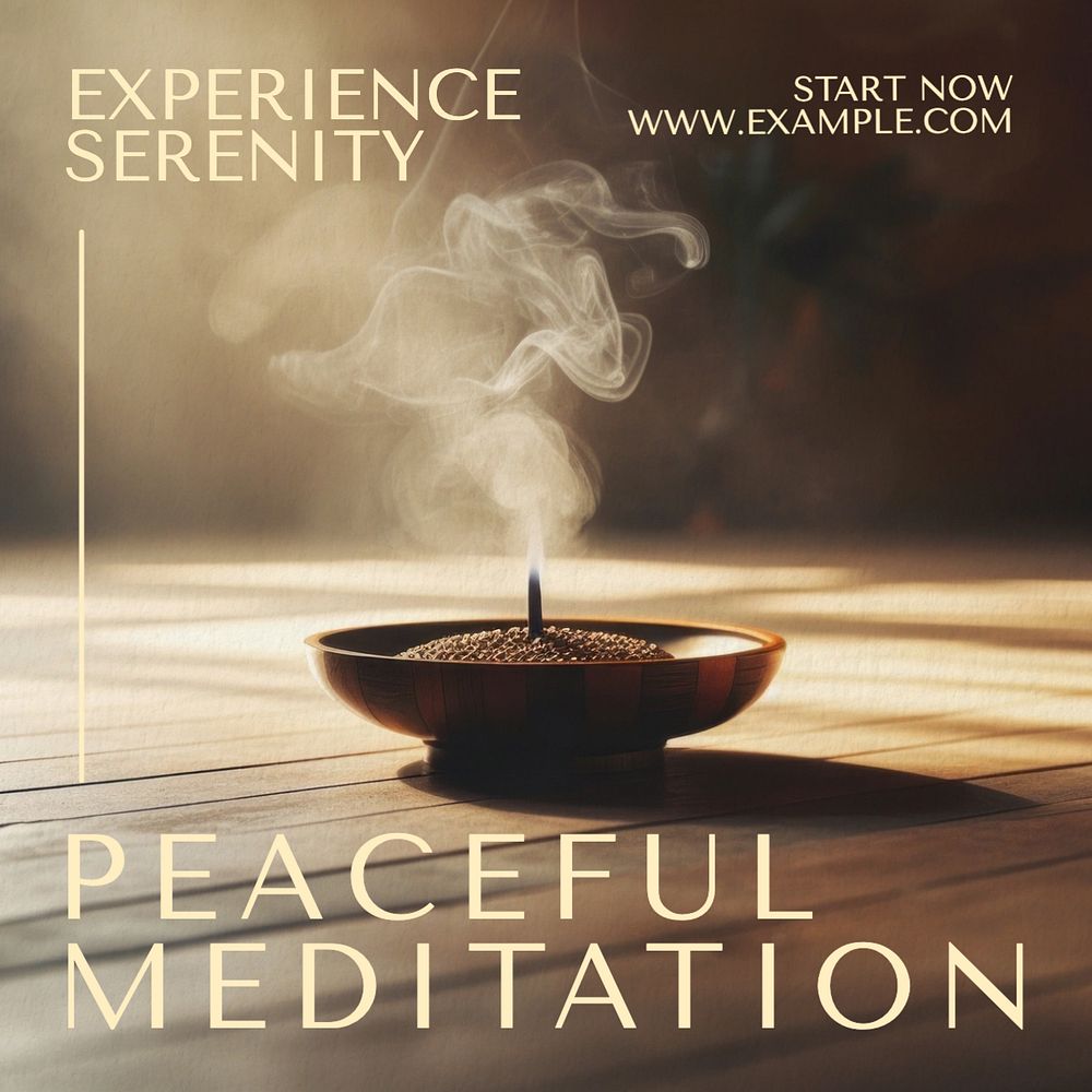 Peaceful meditation Instagram post template