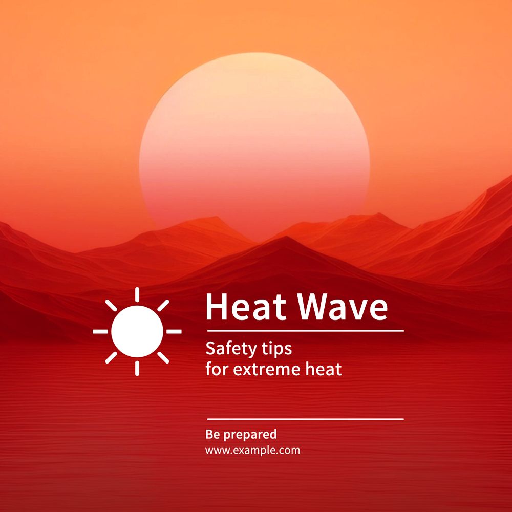 Heat wave Instagram post template