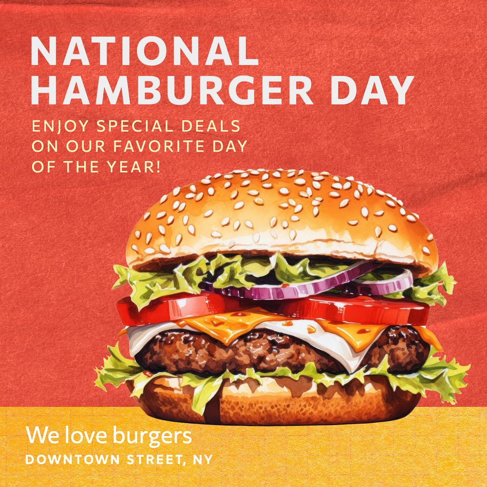 National Hamburger Day Instagram post template