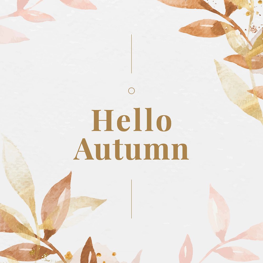 Hello autumn Instagram post template