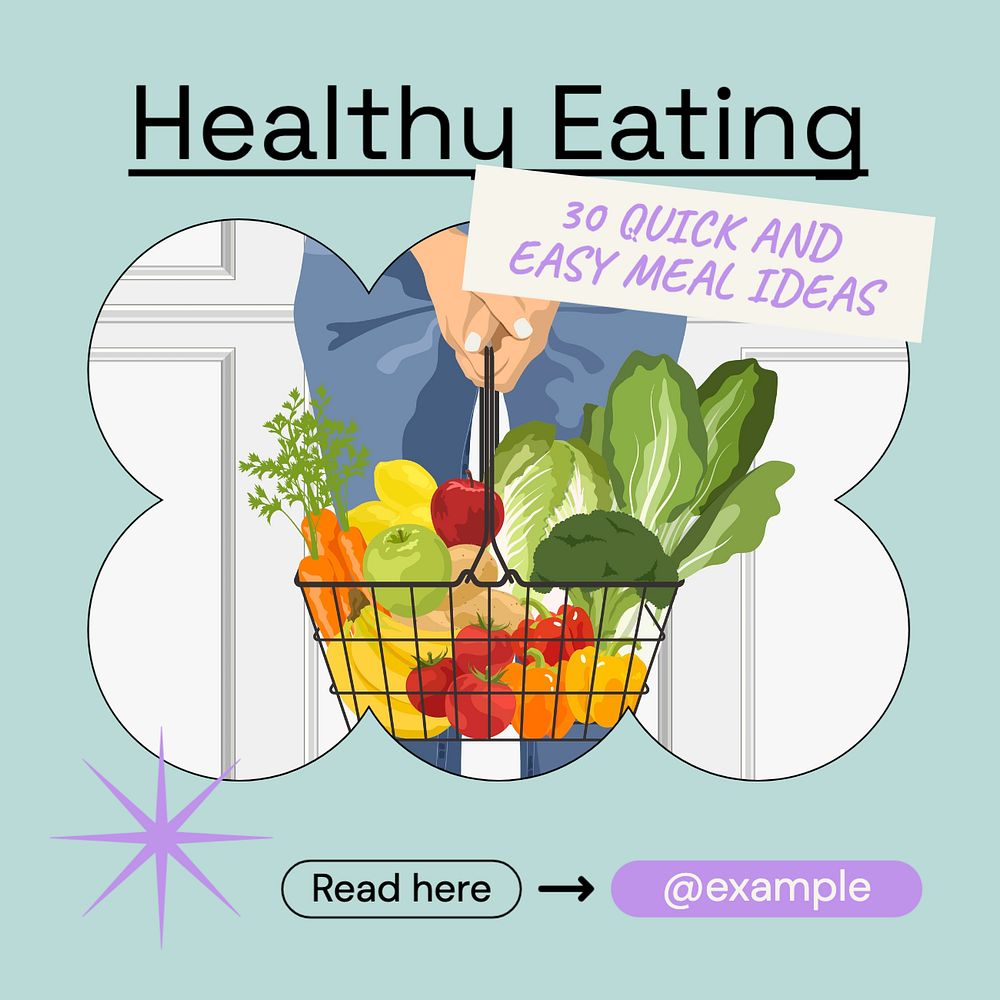 Healthy eating Facebook post template