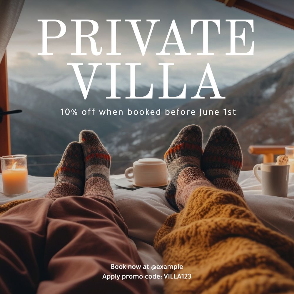 Private villa Instagram post template