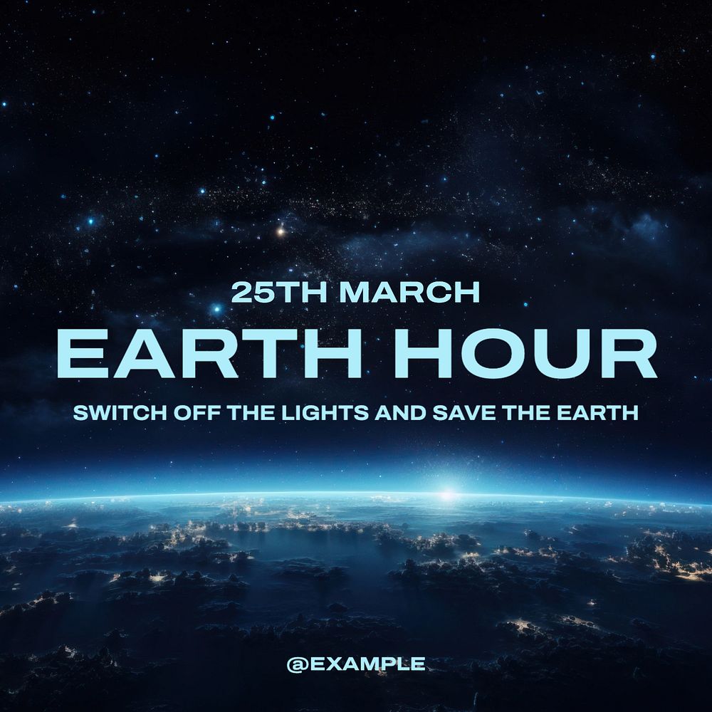 Earth hour Instagram post template