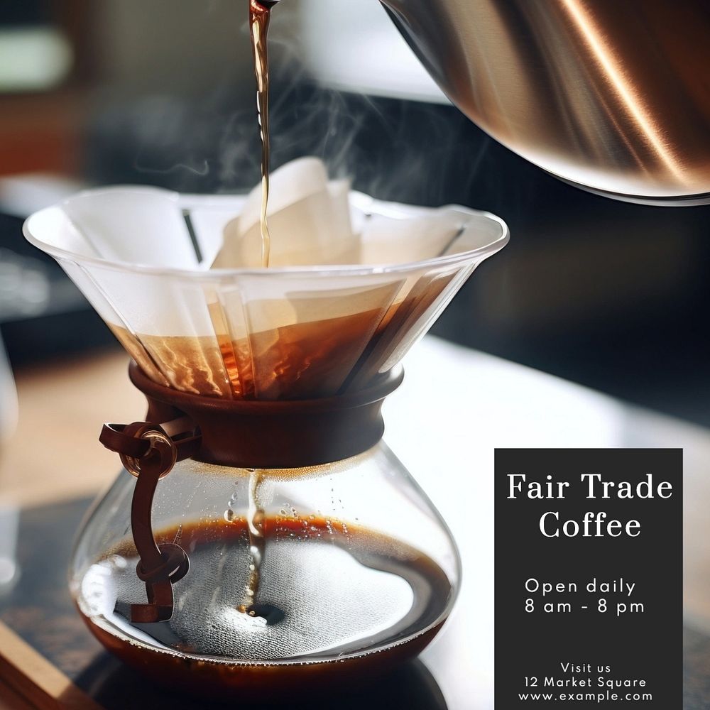 Fair trade coffee Facebook post template