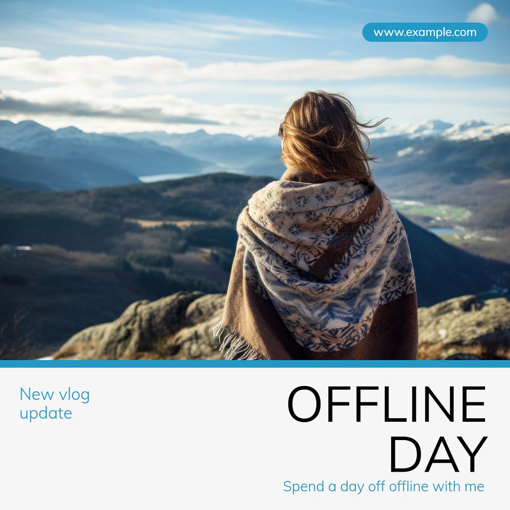 Offline day Instagram post template