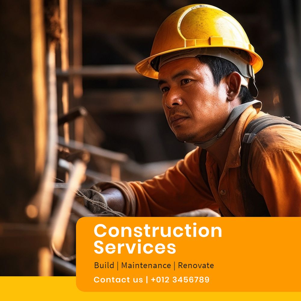 Construction service Facebook post template