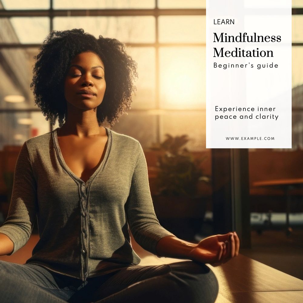 Mindfulness meditation Facebook post template