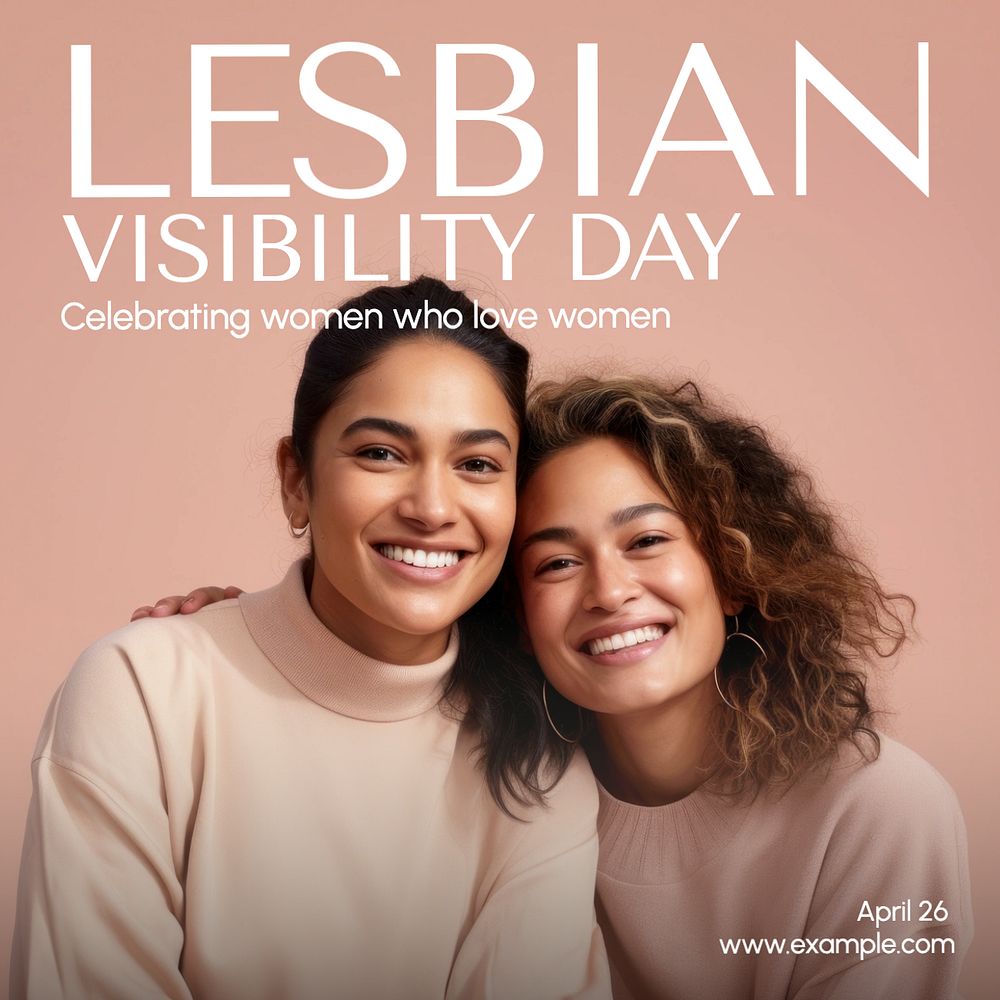 Lesbian visibility day Instagram post template