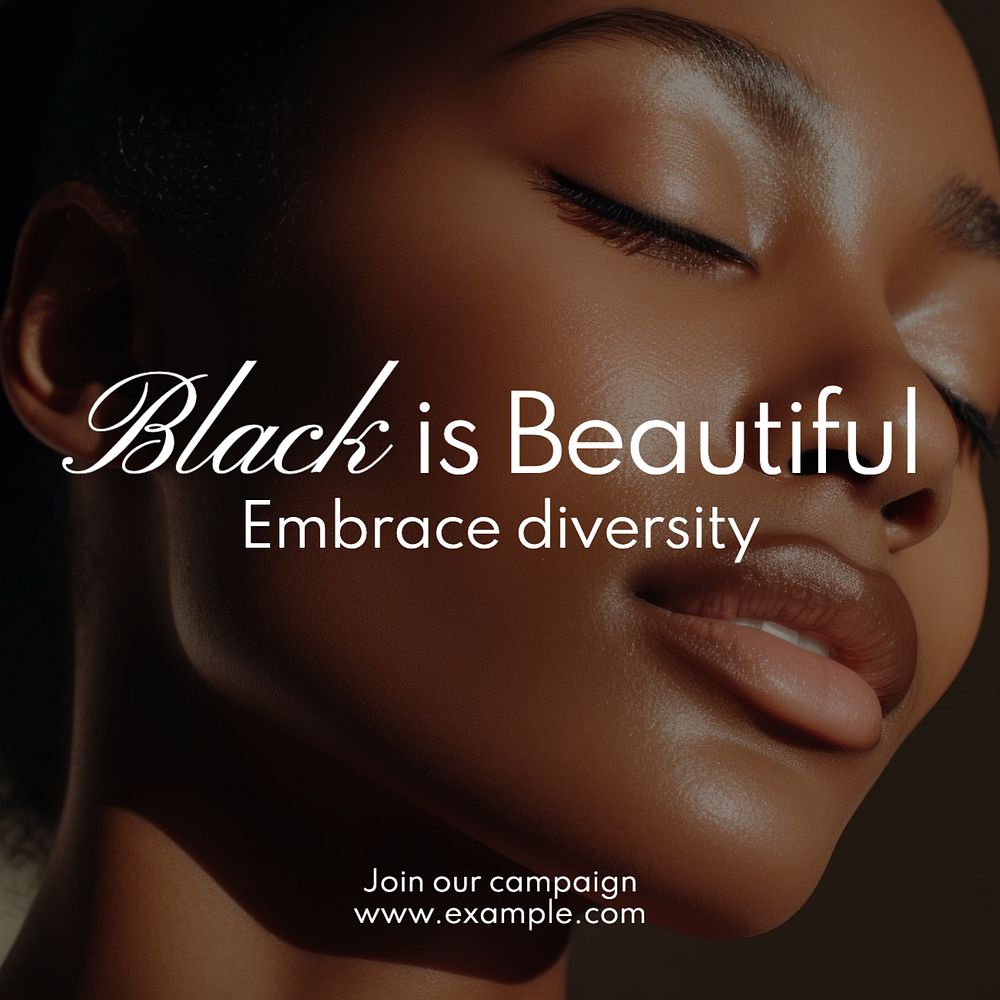 Black is beautiful Instagram post template