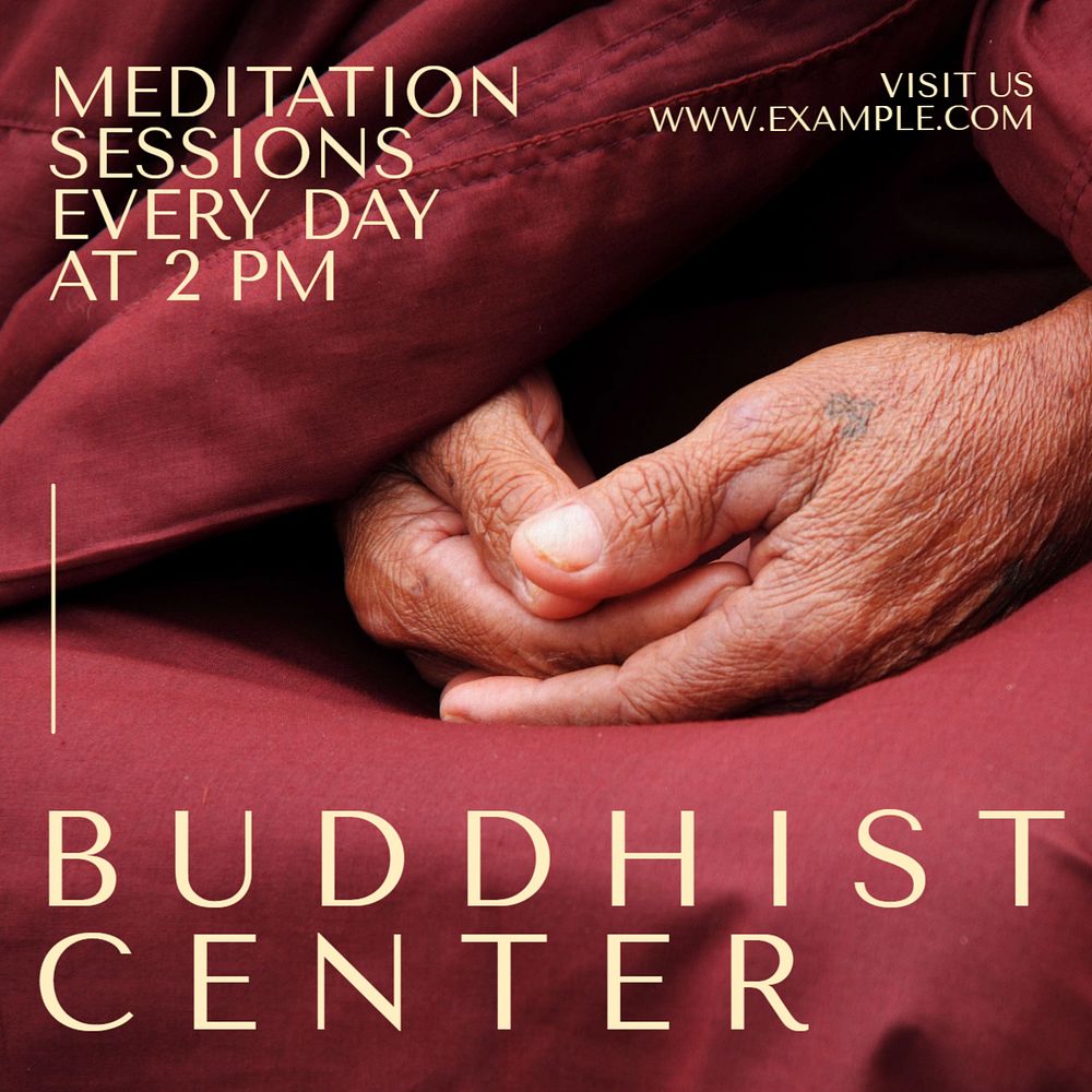 Buddhist center Facebook post template