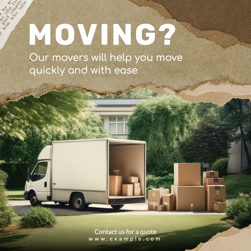 Moving service Facebook post template