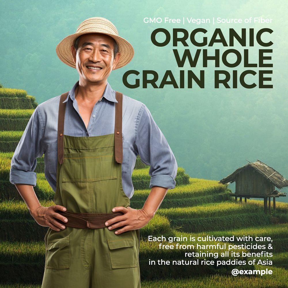 Organic rice Facebook post template