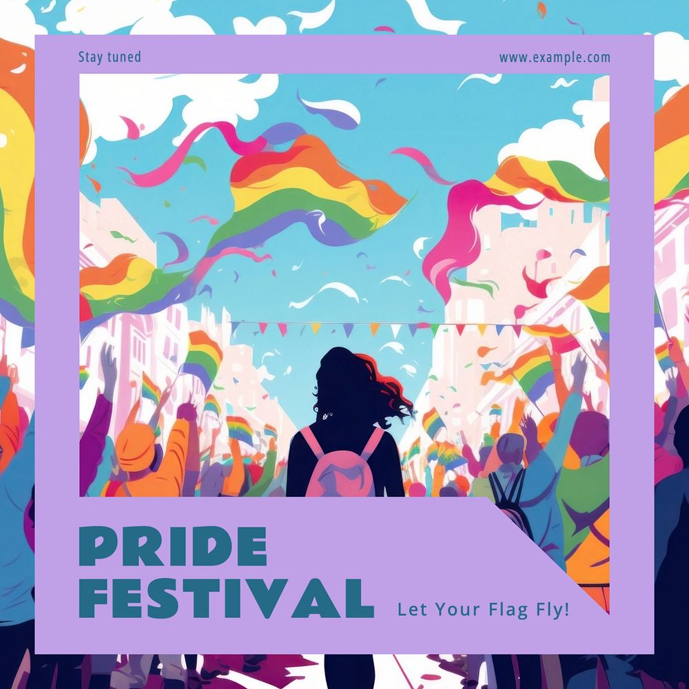 Pride festival Facebook post template