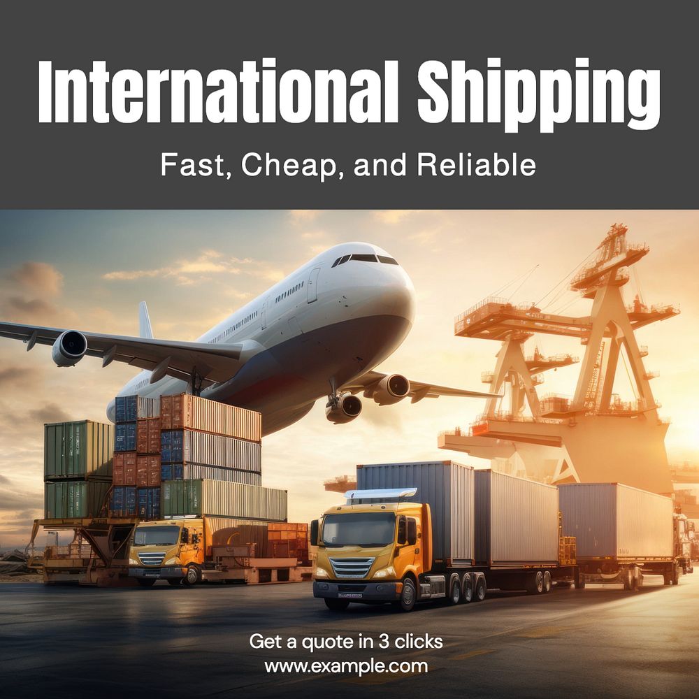 International shipping Facebook post template