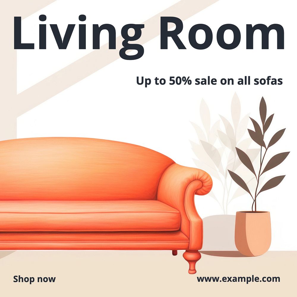 Living room sale Facebook post template