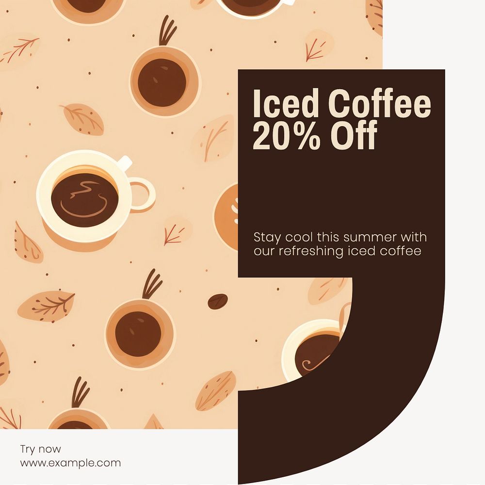 Iced coffee Facebook post template