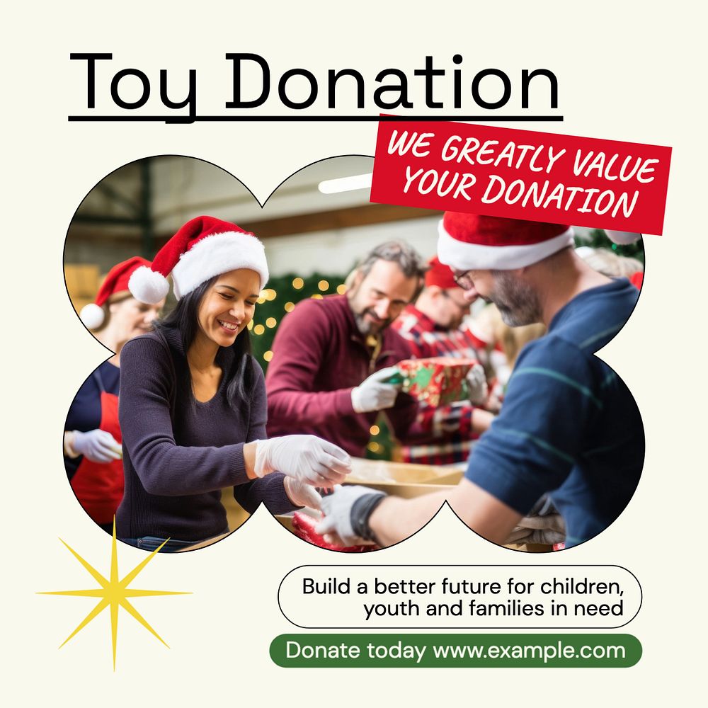 Toy donation Facebook post template