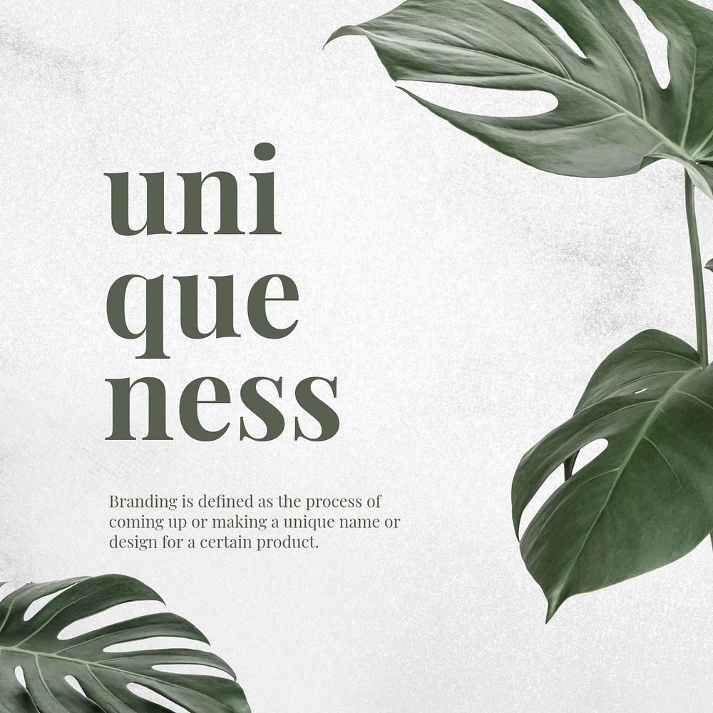 Social media branding post template, botanical design