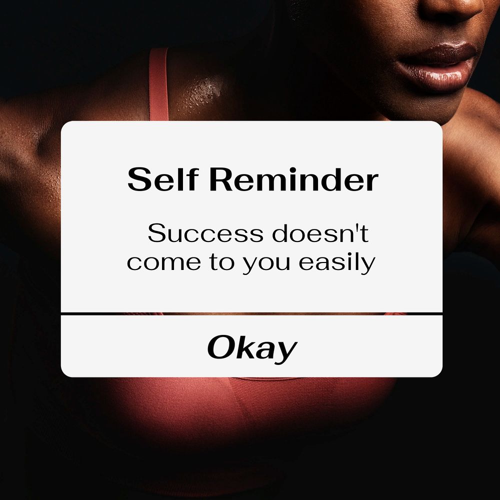 Self reminder Instagram post template, sports quote