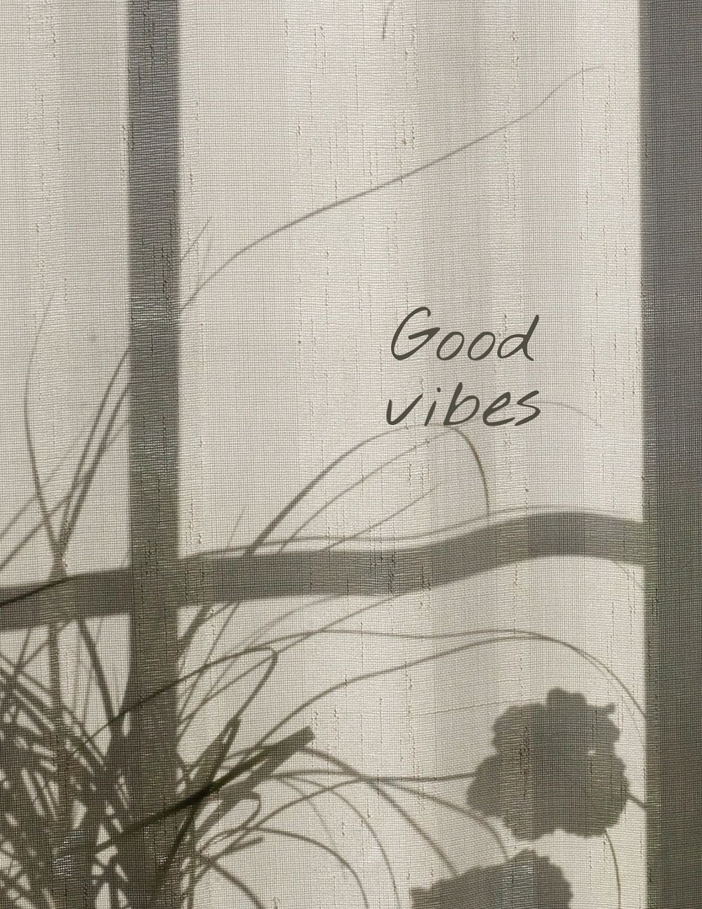 Good vibes flyer template, flower shadow aesthetic