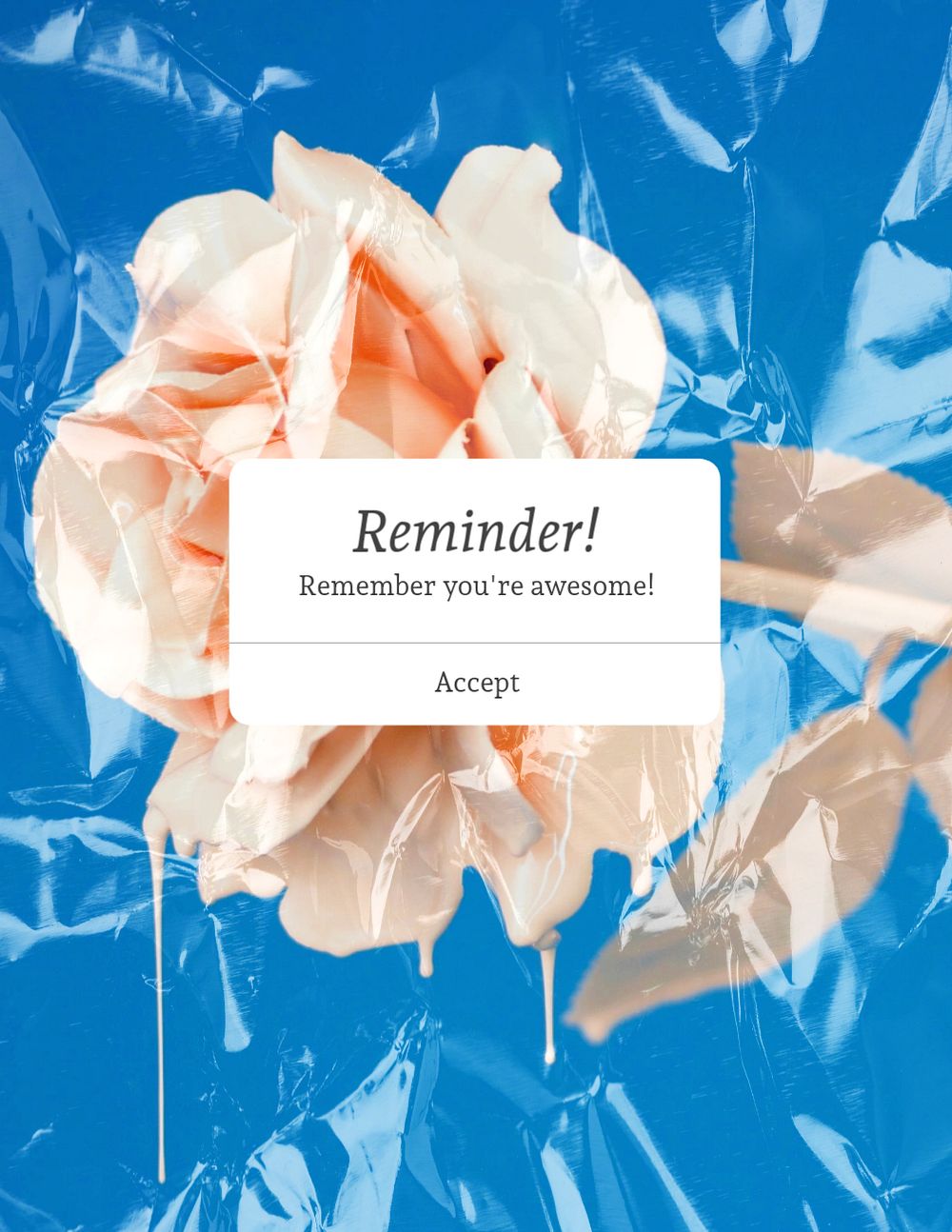 Abstract flower flyer editable template, reminder notification aesthetic