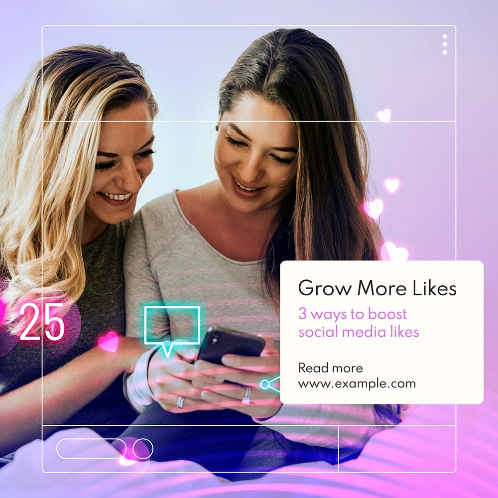 Grow more likes Instagram post template