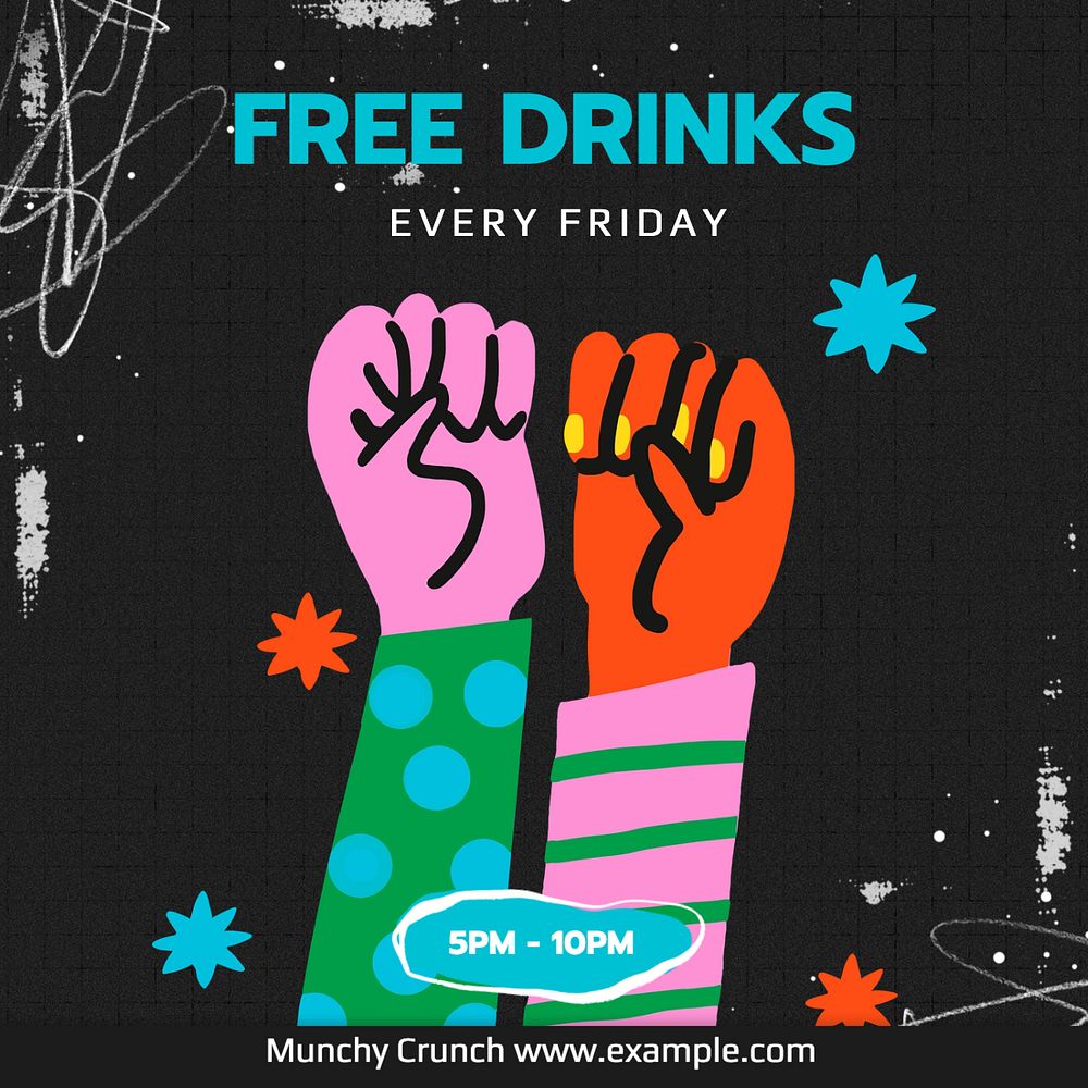 Free drinks Instagram post template