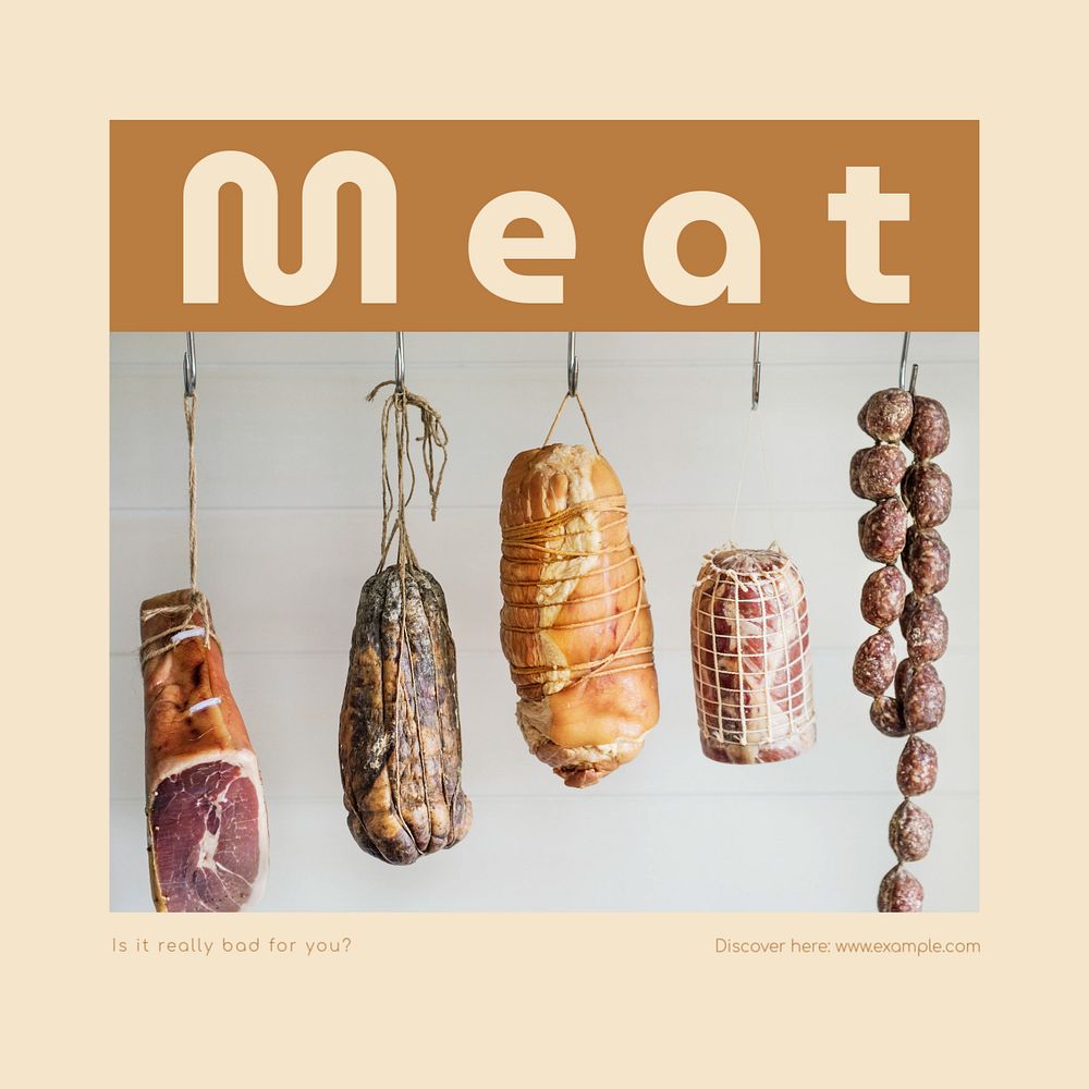 Meat Instagram post template, editable social media design