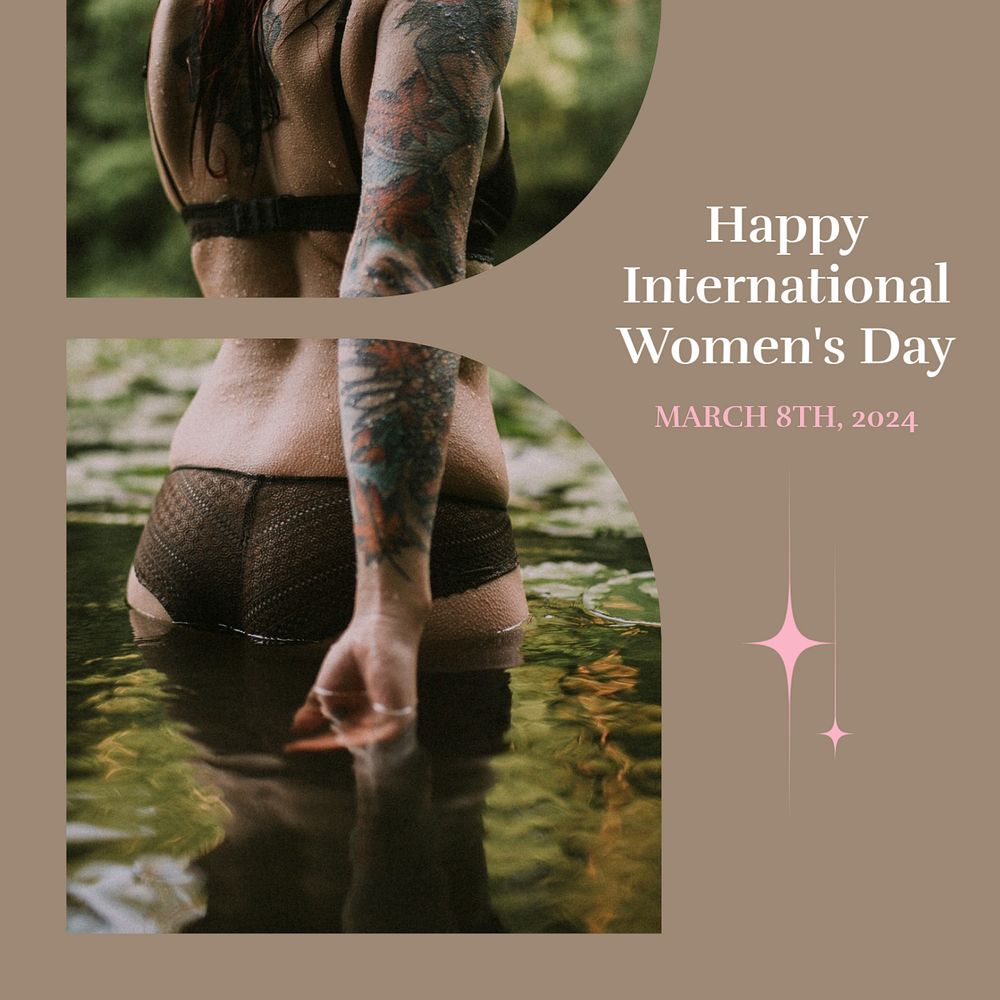 Women's day Instagram post template, editable social media design