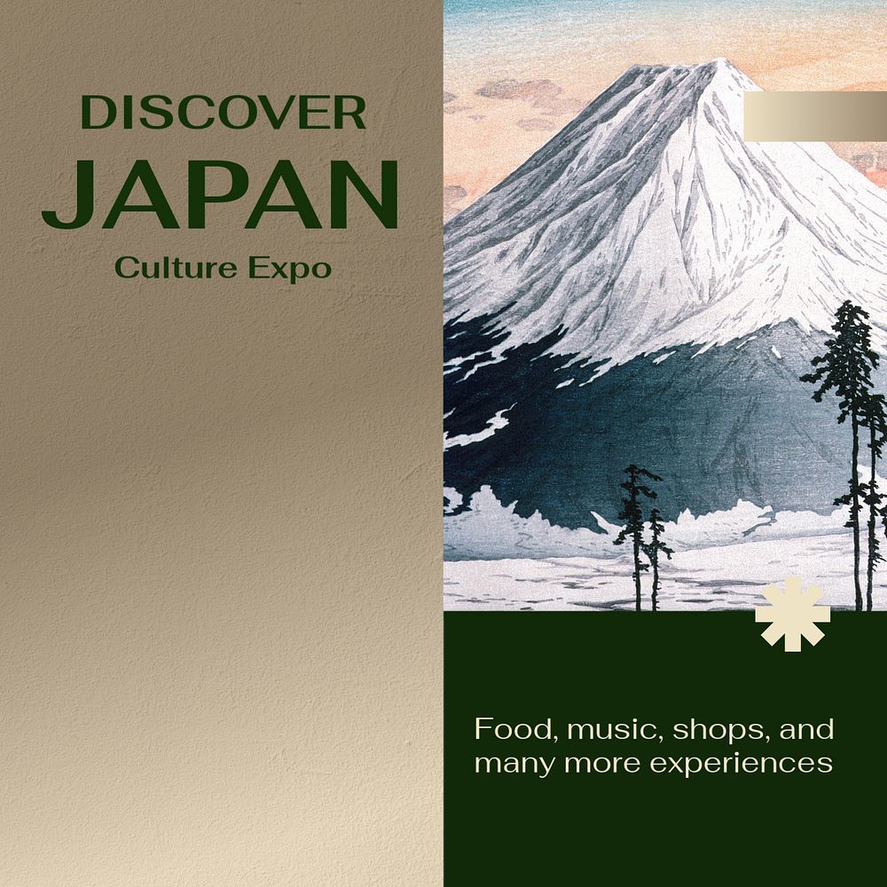 Japan culture expo Instagram post template, editable social media ad