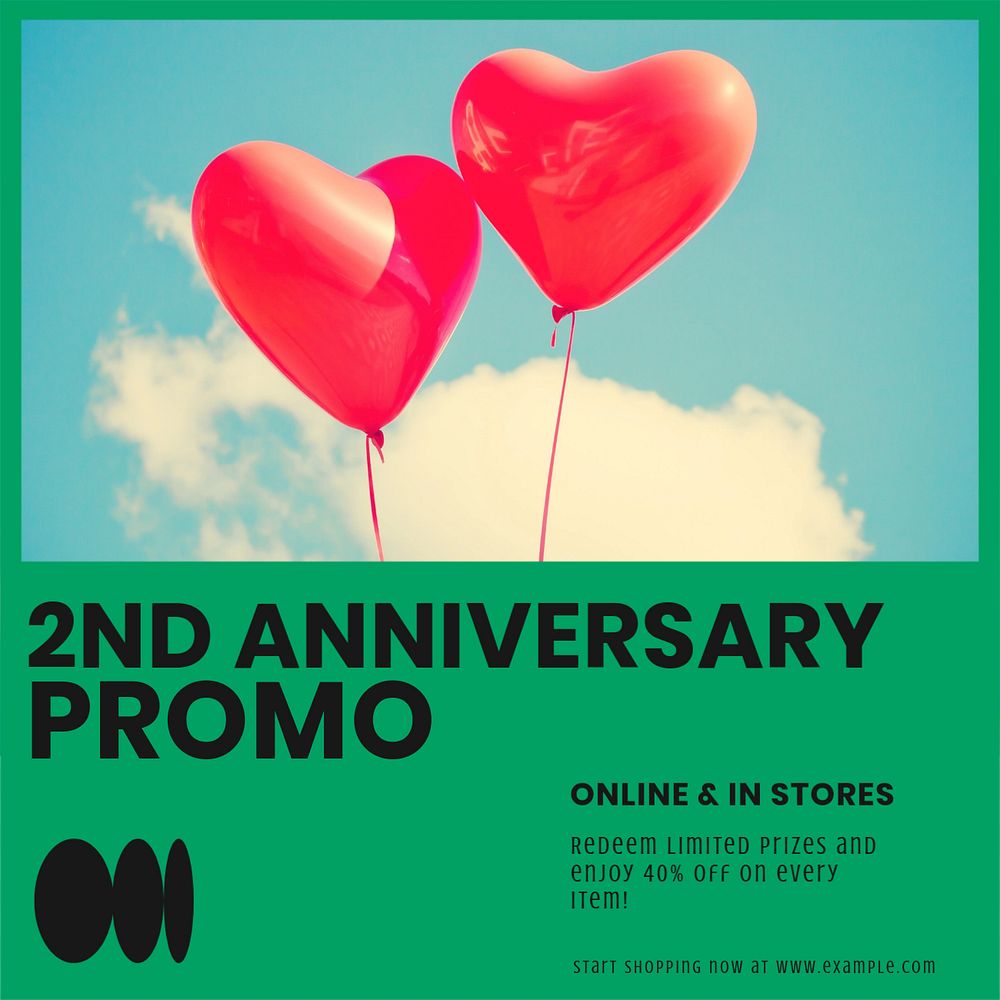 Anniversary promotion Instagram post template, editable social media ad