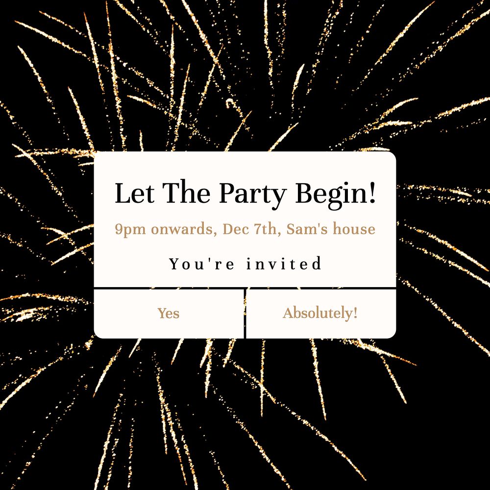 Party invitation Instagram post template