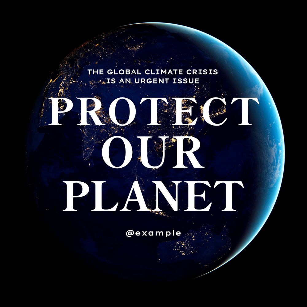 Protect our planet Facebook post template, editable design