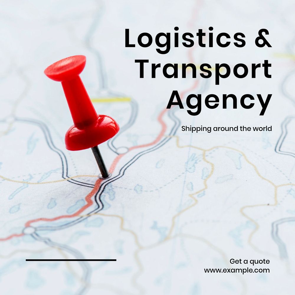 Logistic & transport Instagram post template, editable text