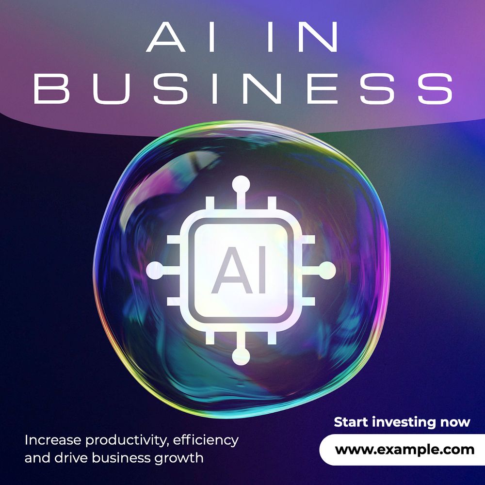 AI in business Instagram post template