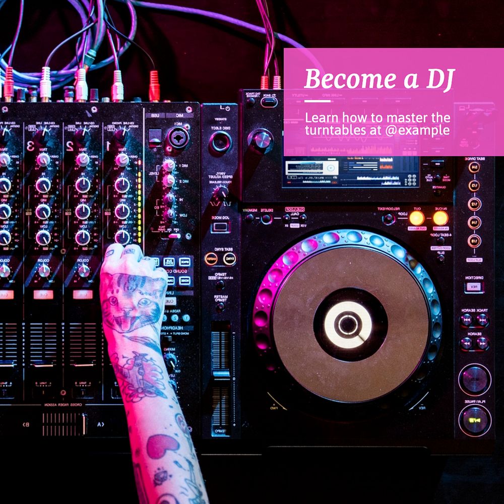 Become a dj Instagram post template