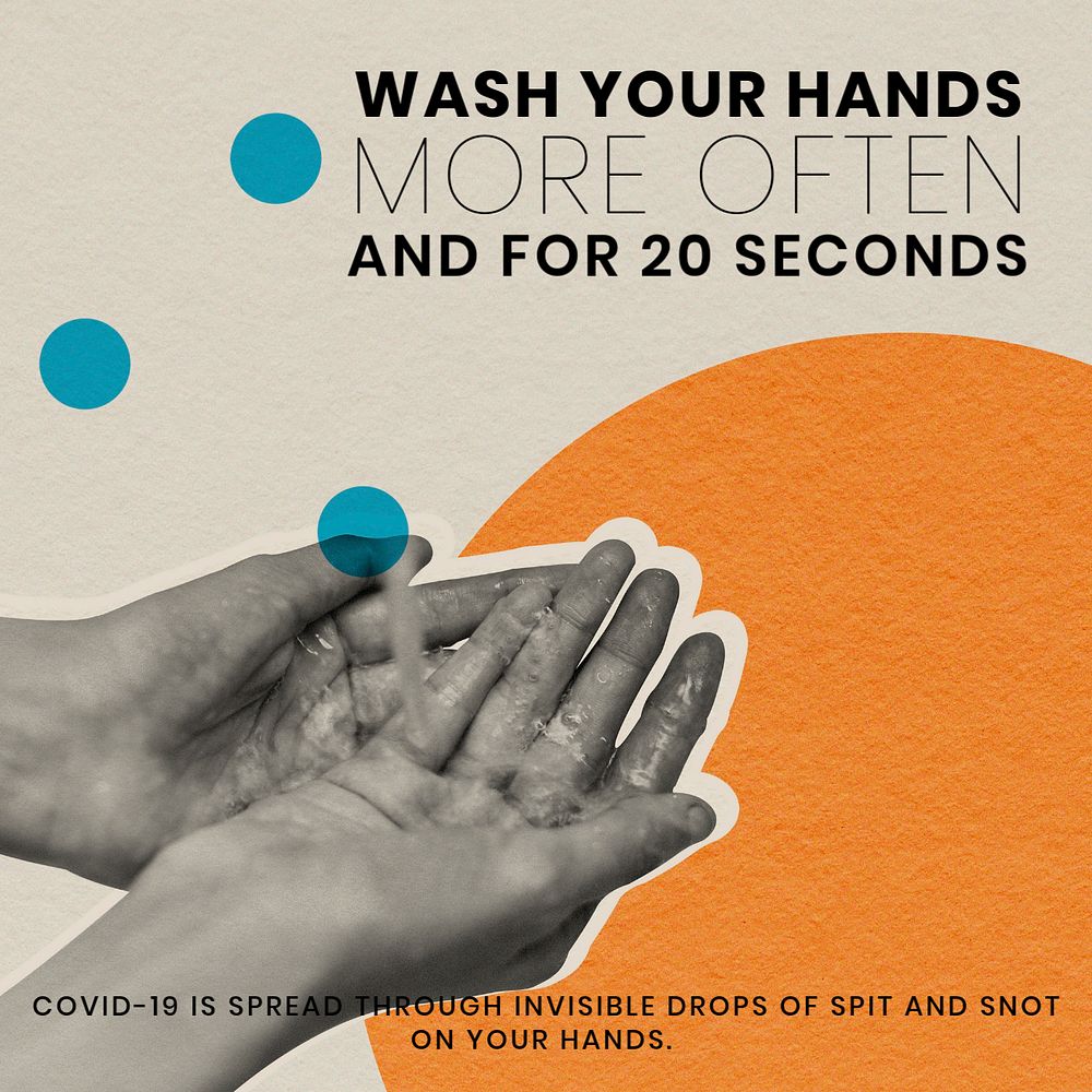 Pandemic hand washing Instagram post template, editable design