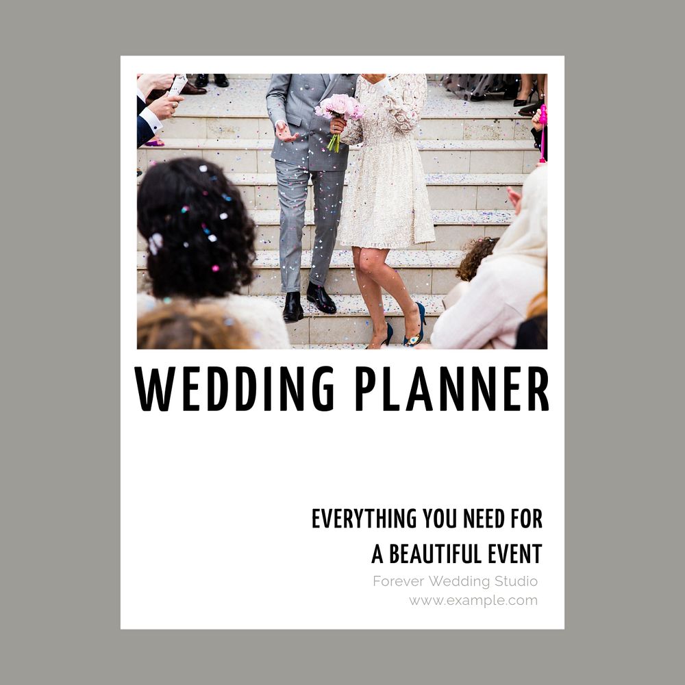 Wedding planner Instagram post template, editable social media ad