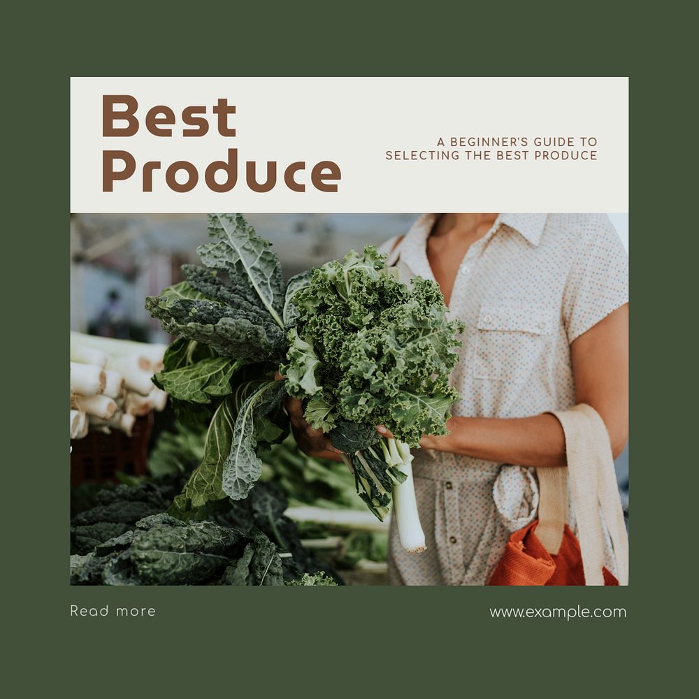 Best produce Instagram post template, editable social media ad