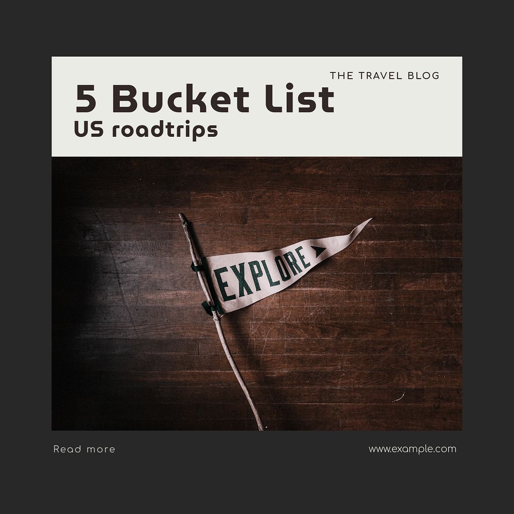 Bucket list Instagram post template, editable social media ad