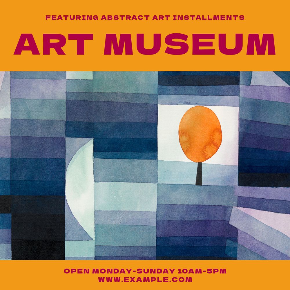 Art museum Facebook post template, editable social media ad