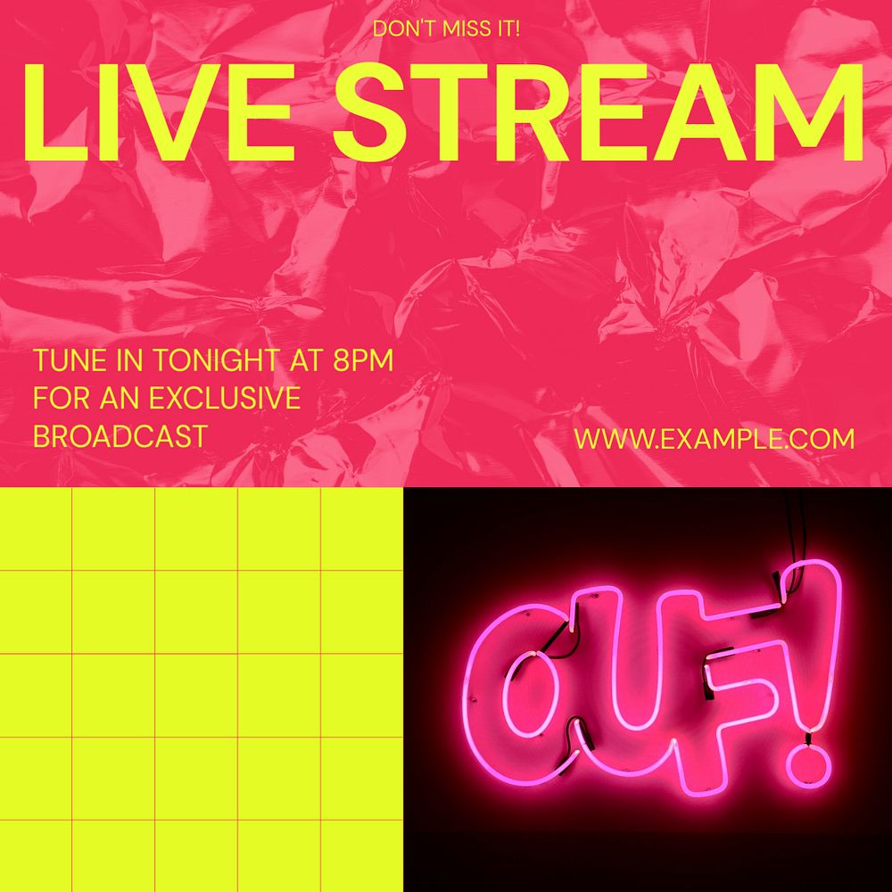 Live stream Facebook post template, editable social media ad